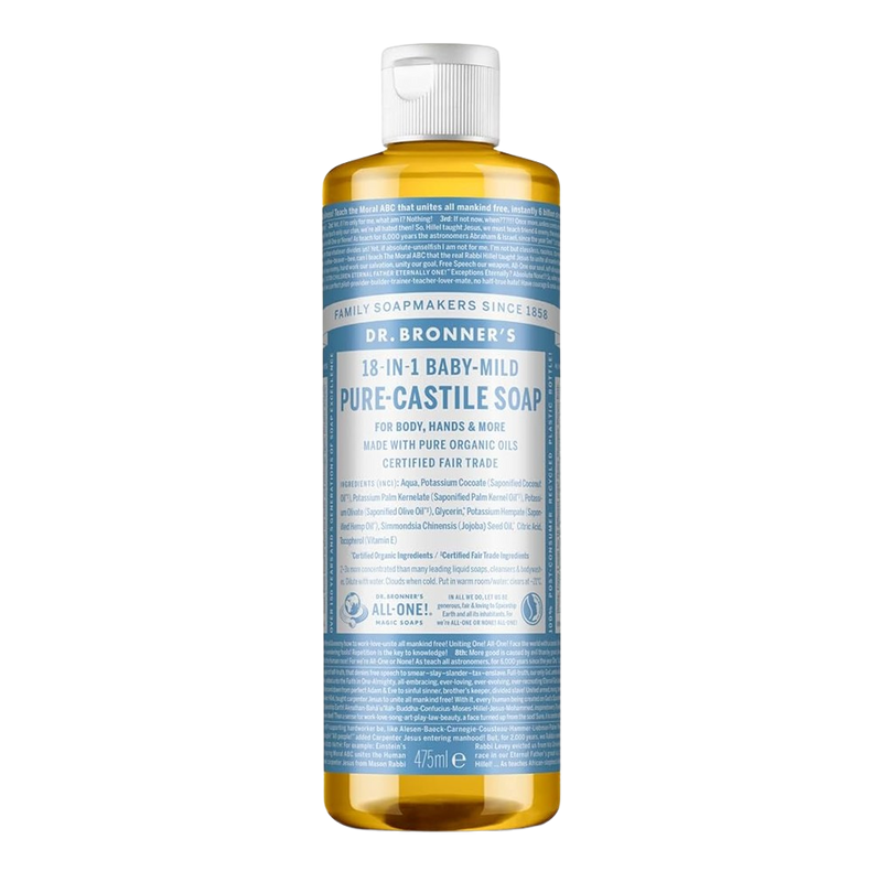 DR.BRONNER'S Baby-Unscented Pure-Castile All Magic (18 in1) Liquid Soap 475ml - Longdan Official