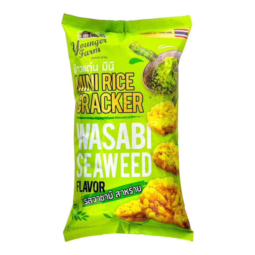 Younger Rice YOUNGER FARM Mini Rice Cracker (Wasabi Seaweed Flavour) 60g (Case 12)