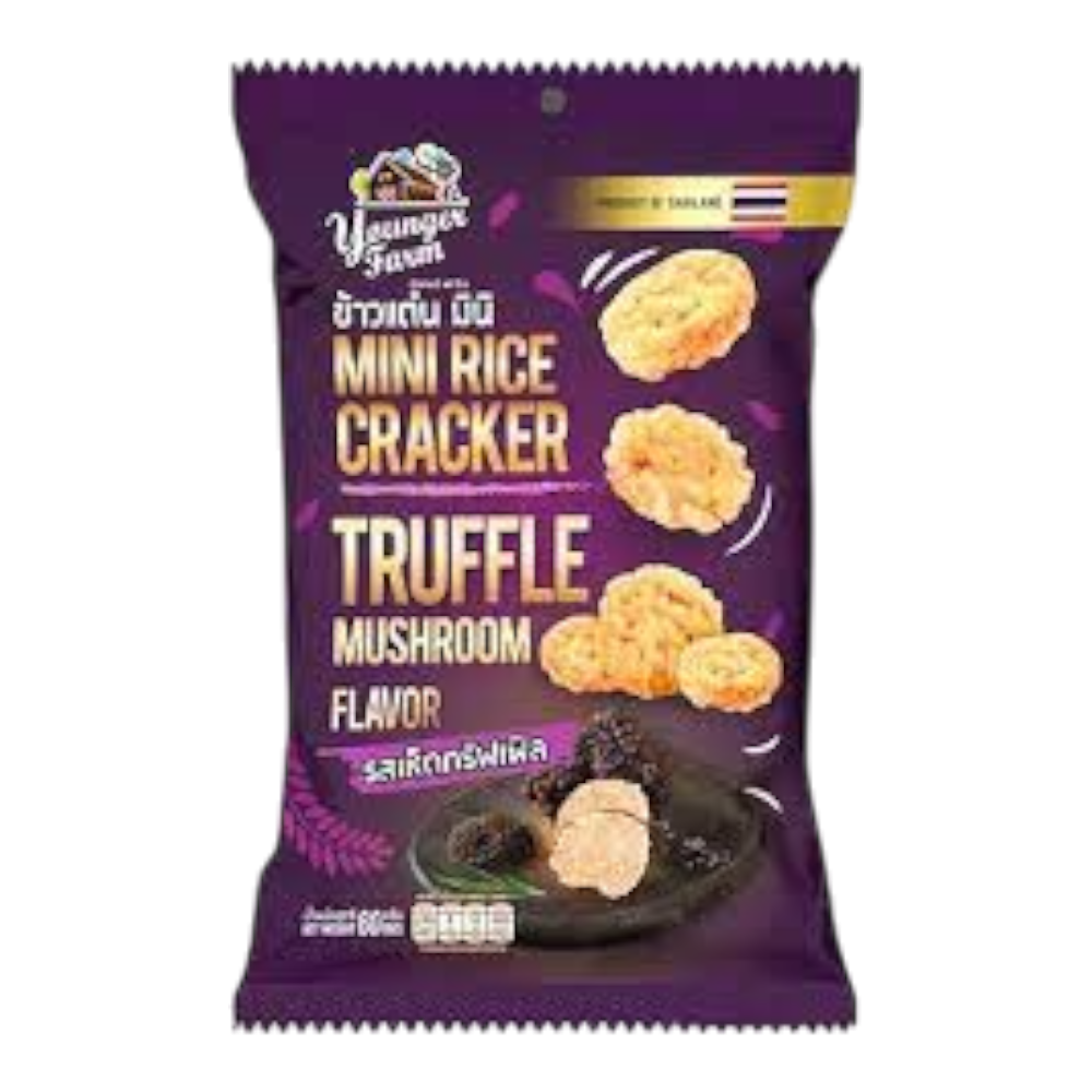 Younger Rice YOUNGER FARM Mini Rice Cracker Truffle Mushroom Flavour 60g (Case 12)