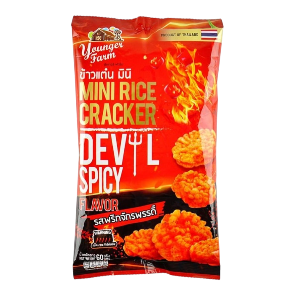 YOUNGER FARM Mini Rice Cracker Devil Spicy Flavour 60g
