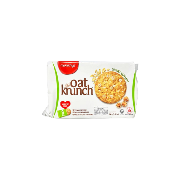 MUNCHY'S Oat Krunch Chunky Biscuit - Hazelnut Flavour (26g*8) 208g