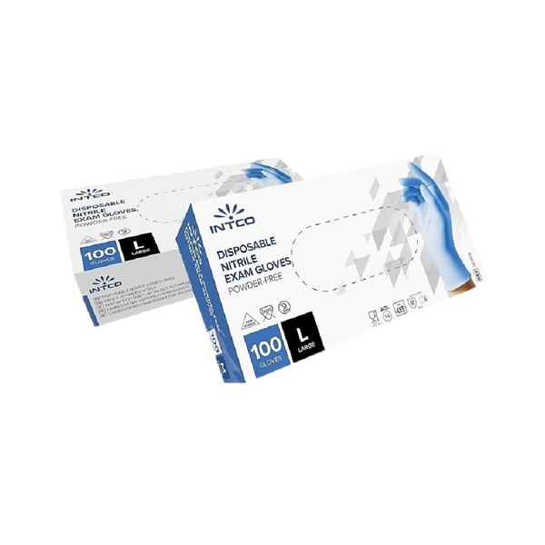 INTCO Disposable Nitrile Gloves Blue Size L 100pcs