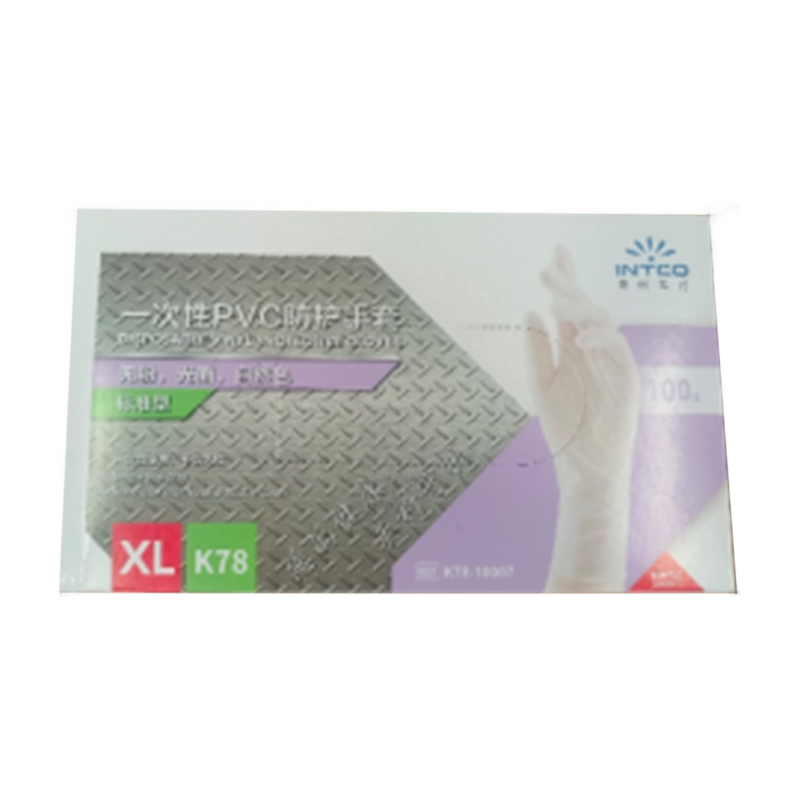 INTCO Disposable Vinyl Gloves - Natural Color Size XL 100pcs