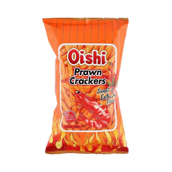 OISHI Prawn Crackers Sweet & Extra Hot Flavor 60g