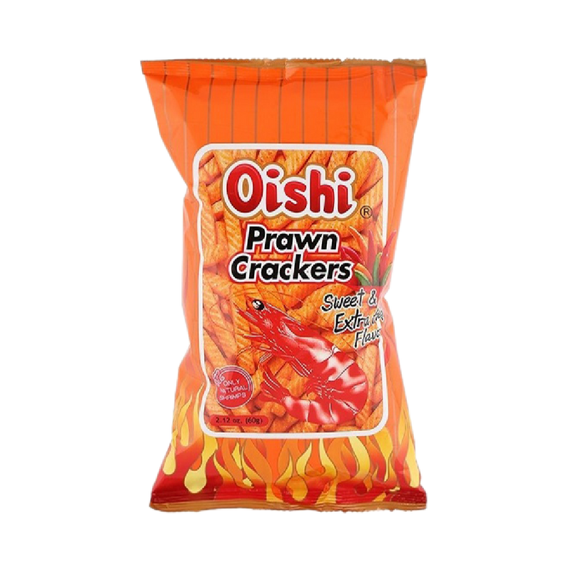 OISHI Prawn Crackers Sweet & Extra Hot Flavor 60g