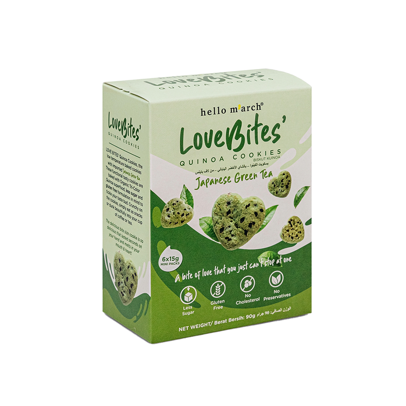 LOVE BITES Quinoa Cookies - Japanese Green Tea 90g