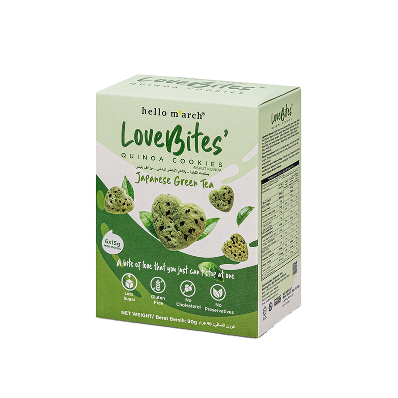 LOVE BITES Quinoa Cookies - Japanese Green Tea 90g