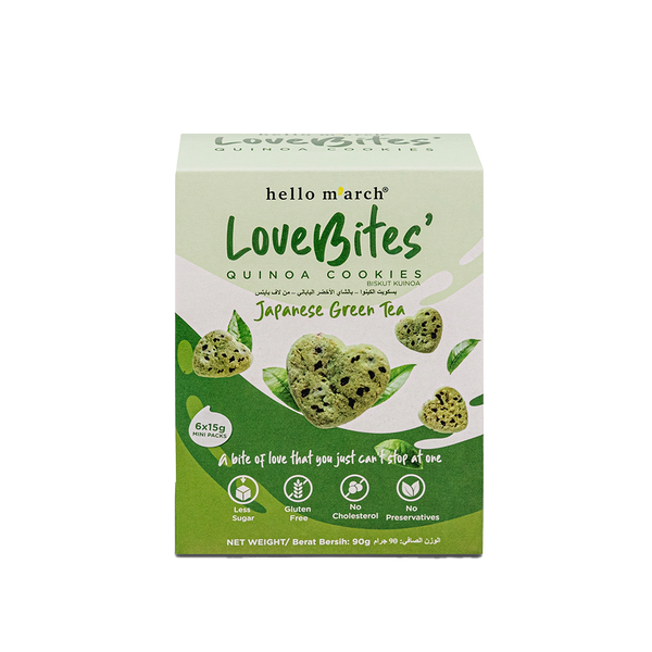 LOVE BITES Quinoa Cookies - Japanese Green Tea 90g