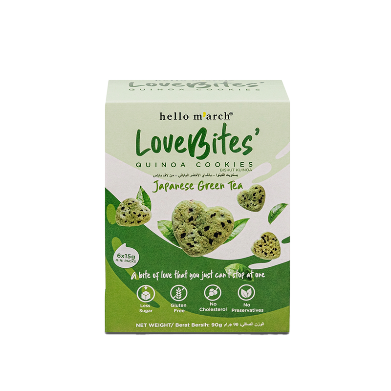 LOVE BITES Quinoa Cookies - Japanese Green Tea 90g