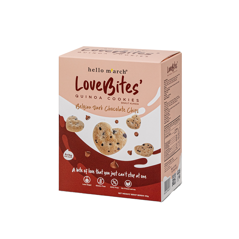 LOVE BITES Quinoa Cookies - Belgian Dark Chocolate Chips 90g