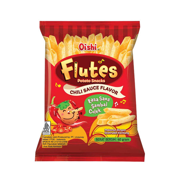 OISHI Flutes Potato Snacks Chili Sauce Flavor Flavor 60g