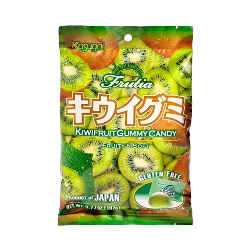 KASUGAI Frutia Kiwi Gummy Candy 107g (Case 24)