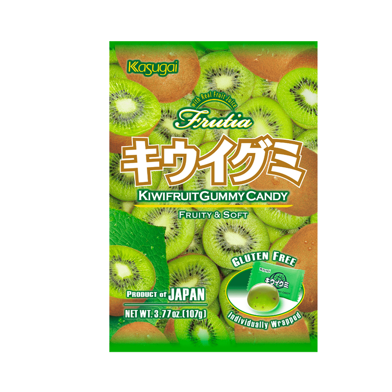 KASUGAI Frutia Kiwi Gummy Candy 107g (Case 24)