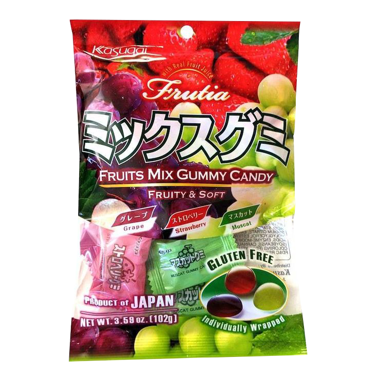 KASUGAI Frutia Mix Gummy Candy 102g (Case 24)