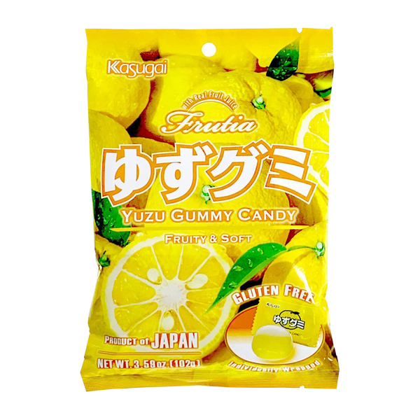 KASUGAI Frutia Yuzu Gummy Candy 102g (Case 24)