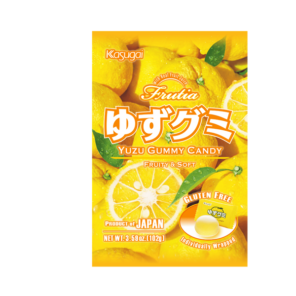 KASUGAI Frutia Yuzu Gummy Candy 102g (Case 24)