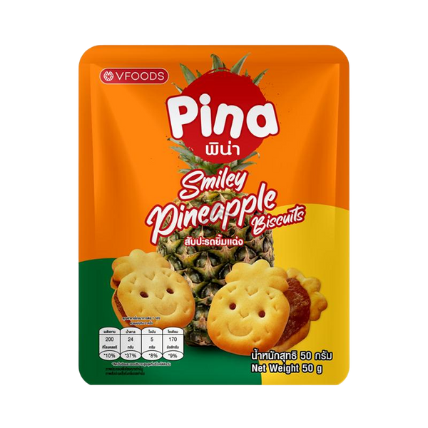 PINA Smiley Pineapple Biscuits 50g