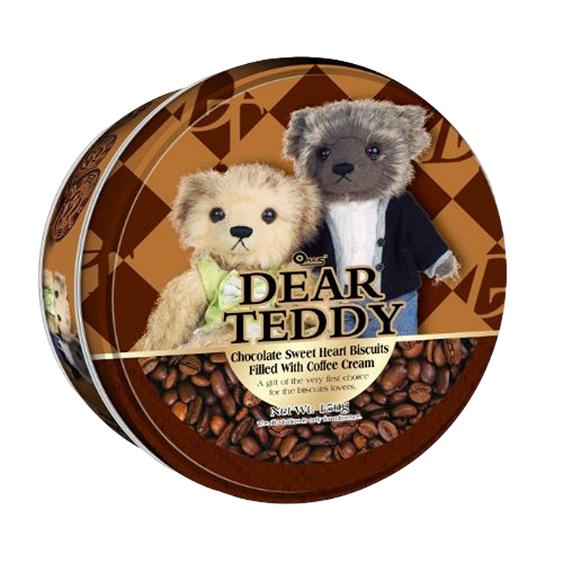 DEAR TEDDY Chocolate Sweet Heart Biscuits Filled with Coffee Cream 150g