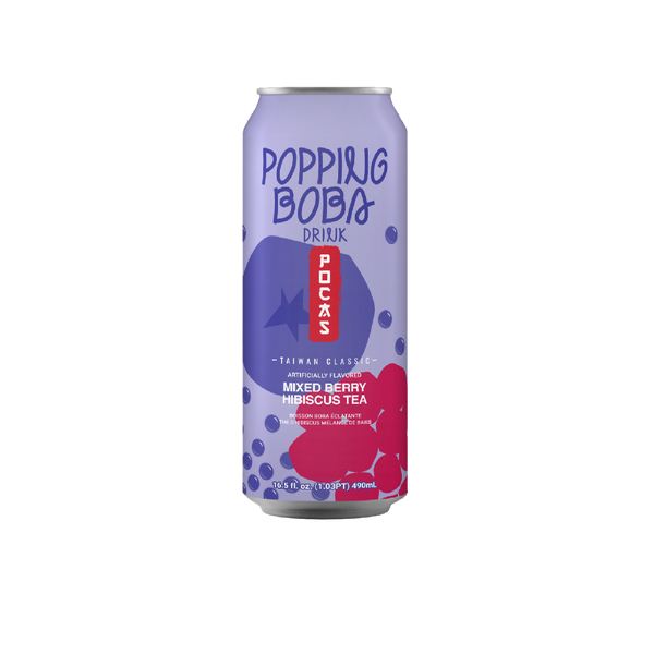 POCAS Popping Boba - Mixed Berry Hibiscus Tea Drink 490ml