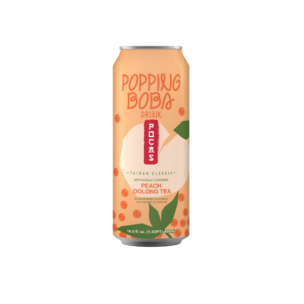 POCAS Popping Boba - Peach Oolong Tea Drink 490ml