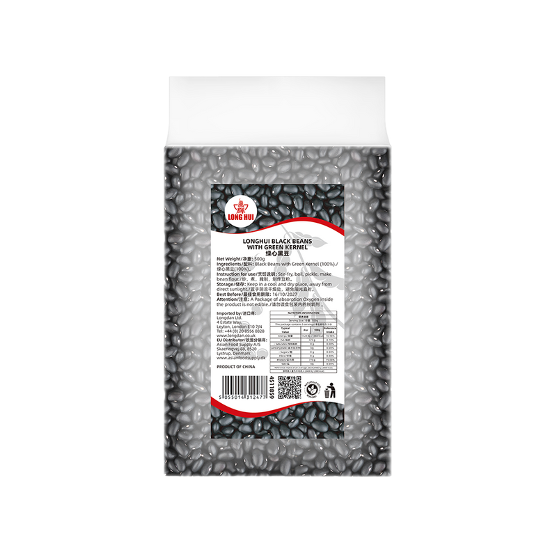 LONGHUI Đậu Nành Đen Hạt Xanh 500g (Thùng 20)