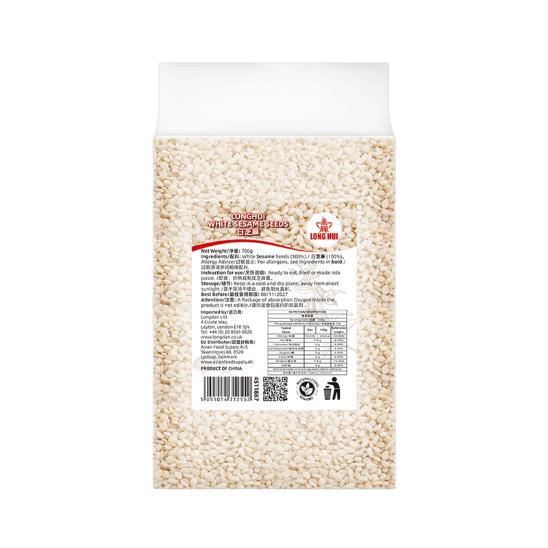 LONGHUI Vacuum-Packed White Sesame Seeds 700g