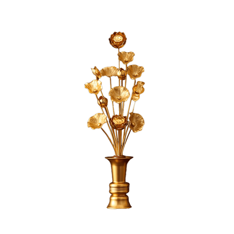 LONGDAN Aluminum Lotus Vase 15.5 Inches