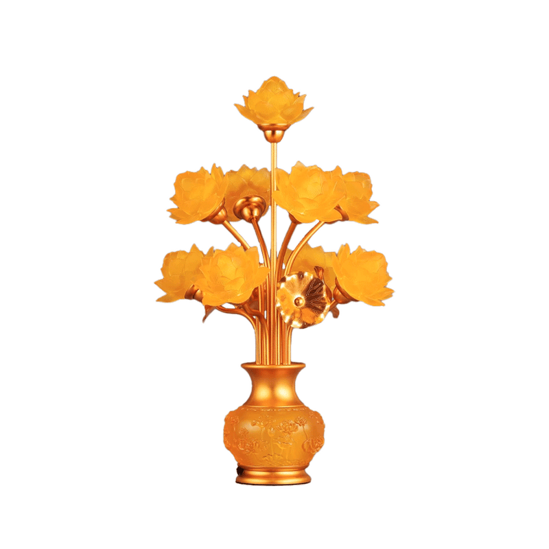 LONGDAN 9 - Flowers Lotus Lamp 20 Inches