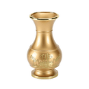 LONGDAN Golden Buddha Character Lotus Vase 12 Inches