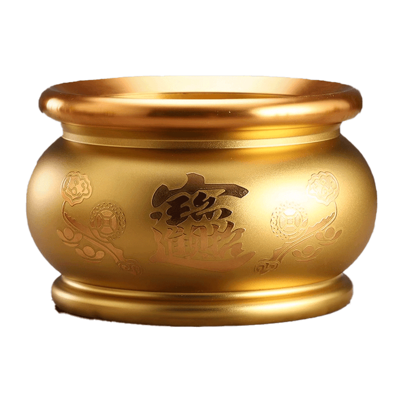 LONGDAN Lư hương vàng tài lộc 5 inch