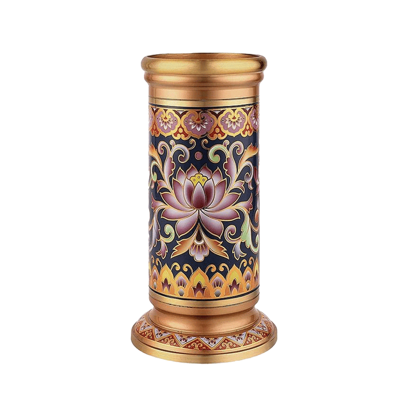 LONGDAN Midnight Blue Lotus Incense Holder 8.5 Inches