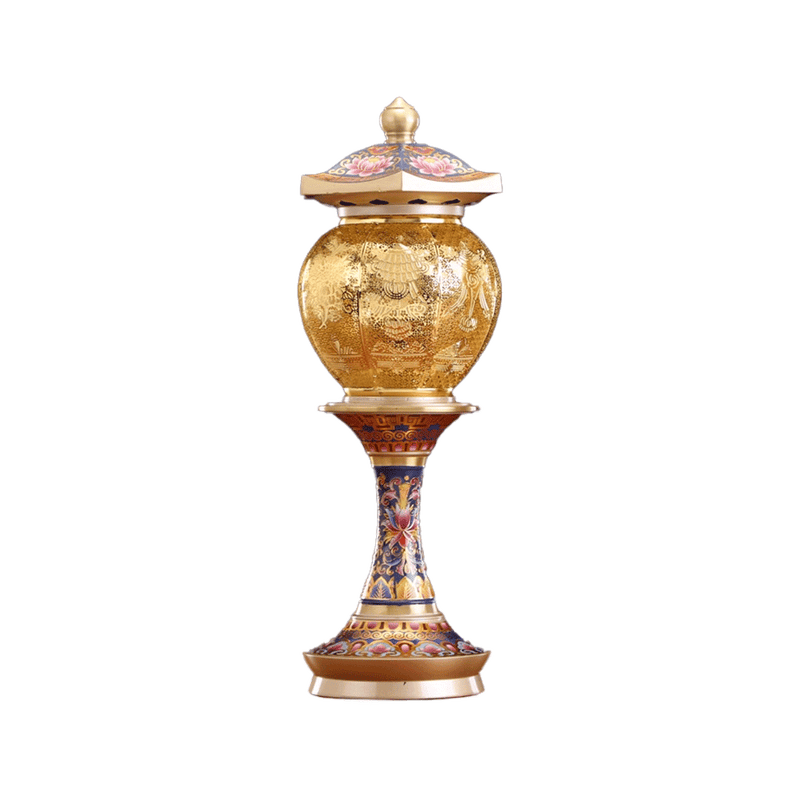 LONGDAN Đèn hoa sen màu xanh đêm 13 inch