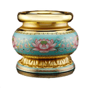 LONGDAN Golden Lotus Incense Burner 5 Inches