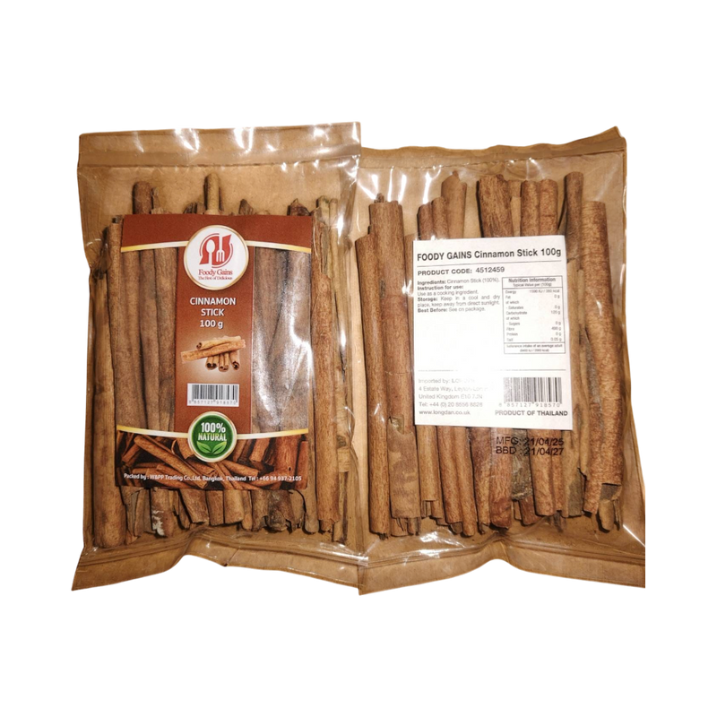 FOODY GAINS Cinnamon Stick 100g (Case 25)