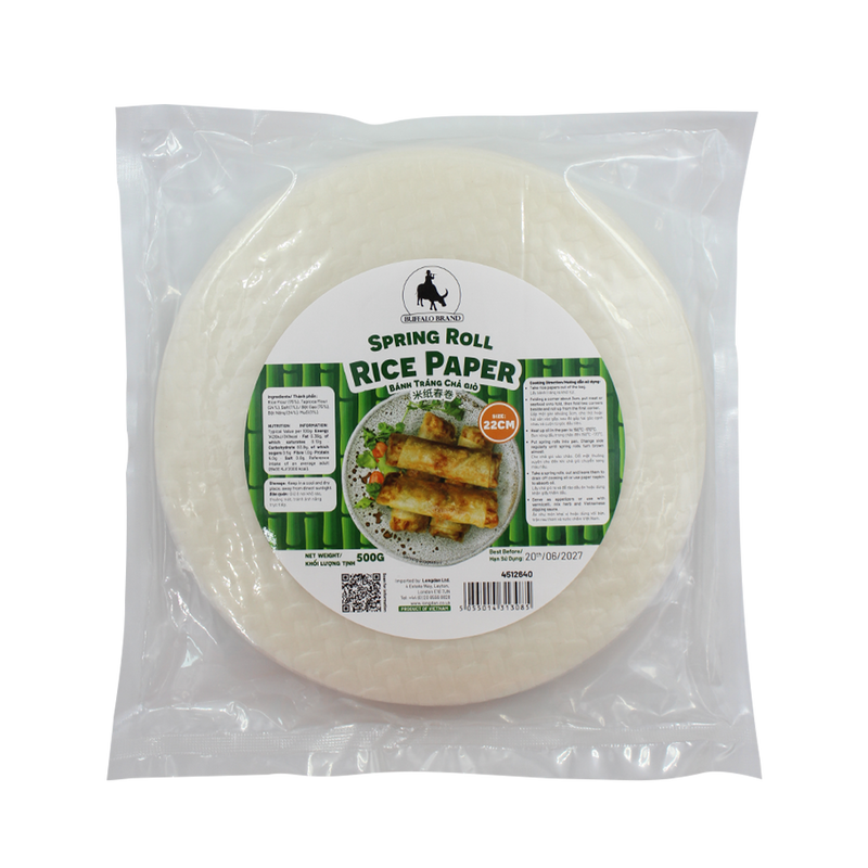 Bánh Tráng Cuốn Spring Roll BUFFALO 22cm 500g (Thùng 20)