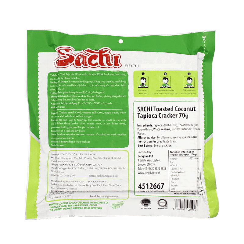 SACHI Toasted Coconut Tapioca Cracker 70g