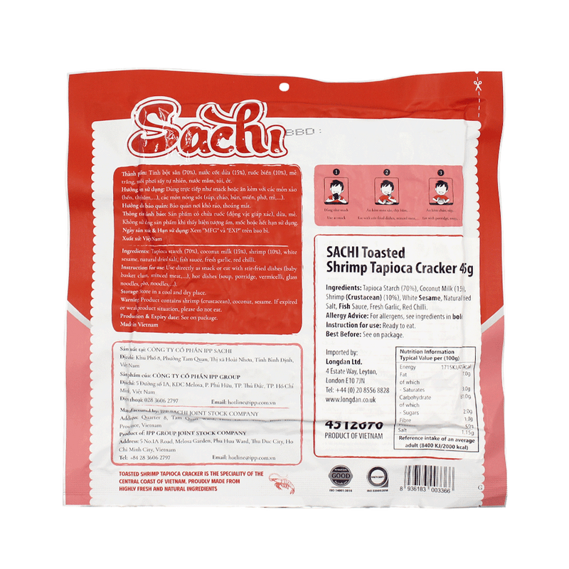 SACHI Toasted Shrimp Tapioca Cracker 45g