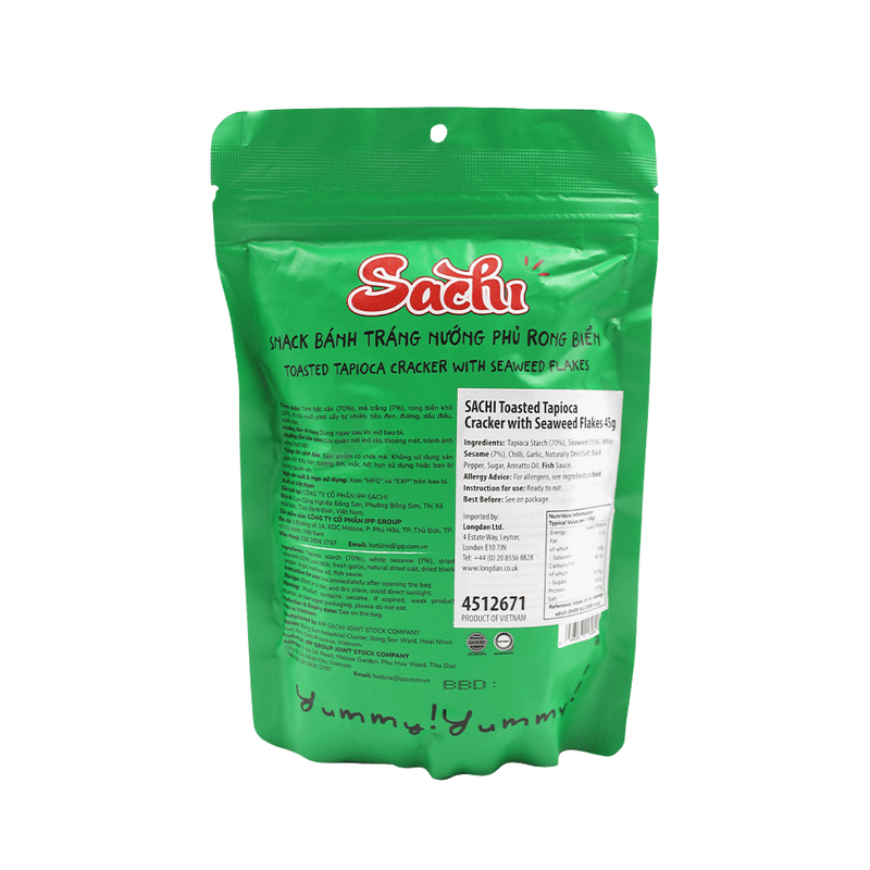SACHI Toasted Tapioca Cracker With Seaweed Flakes 45g
