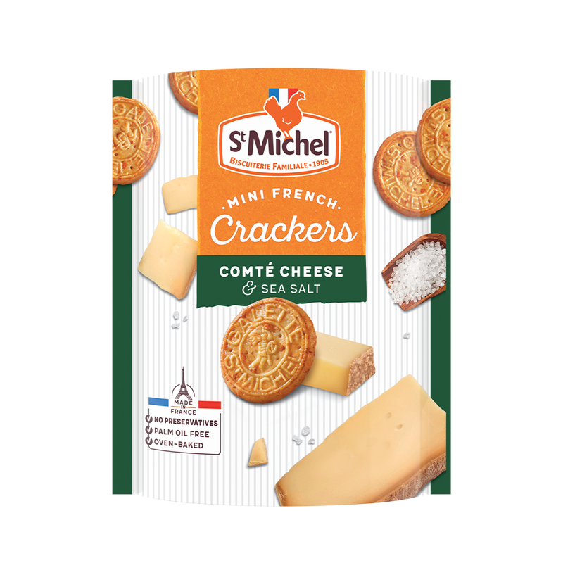 ST MICHEL Mini French Crackers Comte Cheese and Sea Salt 100g
