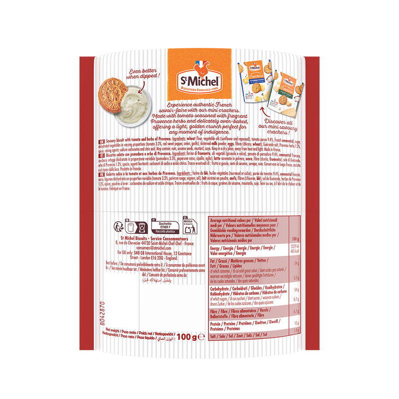ST MICHEL Mini French Crackers Tomato and Herb 100g