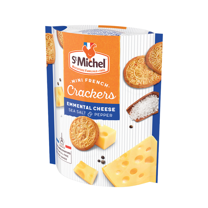 ST MICHEL Bánh quy giòn Pháp Mini phô mai Emmental 100g