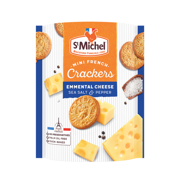 ST MICHEL Mini French Crackers Emmental Cheese 100g