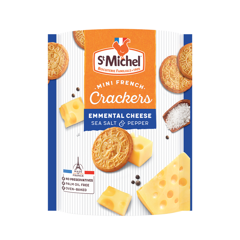 ST MICHEL Bánh quy giòn Pháp Mini phô mai Emmental 100g