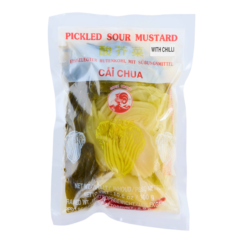 COCK BRAND Pickled Sour Mustard  with Chilli 300g (Case 36)