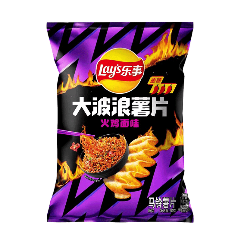 LAY'S Wavy Crisps - Hot Chicken Ramen 70g (Case 22)