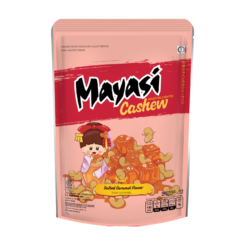 Mayasi Cashew Salted Carmel Flv 45g (Case 40)