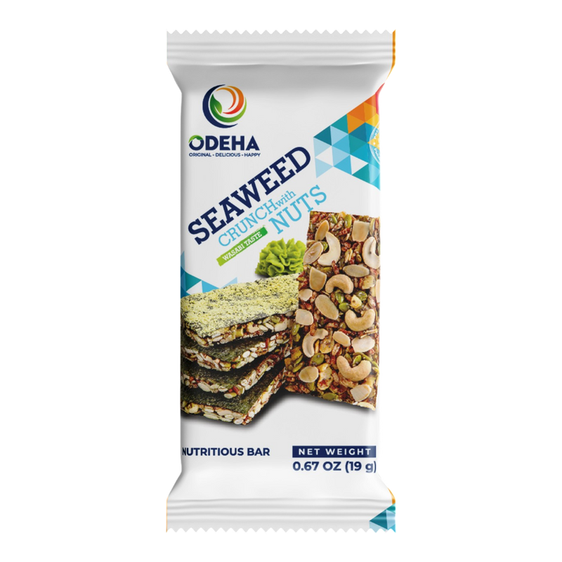 ODEHA Seaweed Crunch With Nuts - Wasabi Taste (1 Bar 19g)
