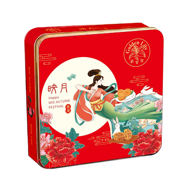 GOLDEN LILY 2-Yolk White Lotus Paste Mooncake (4pcs) 640g (Case 12)