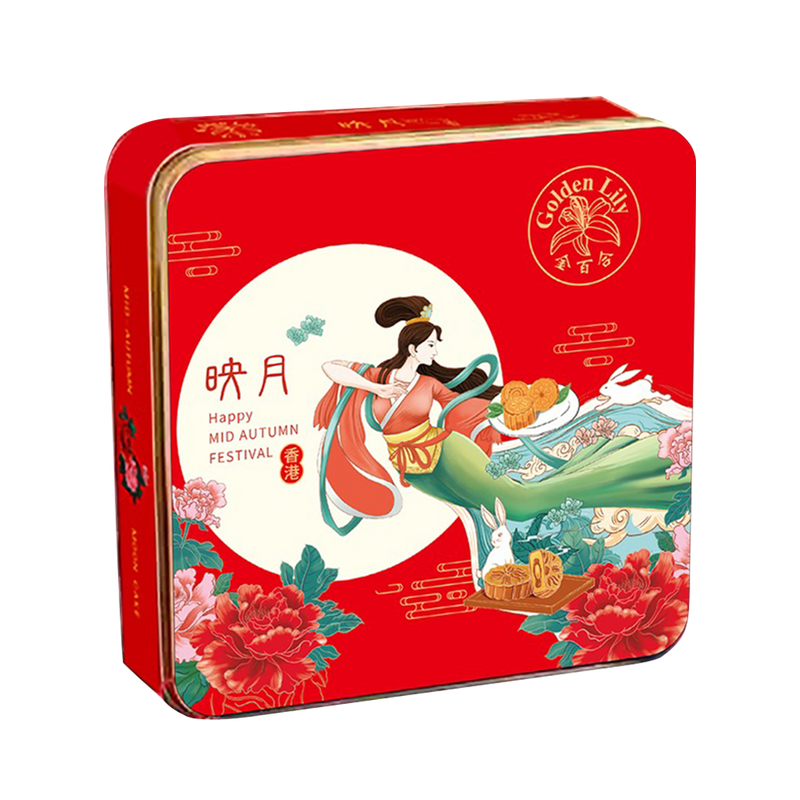 GOLDEN LILY 4-Yolk White Lotus Paste Mooncake (4pcs) 750g (Case 12)