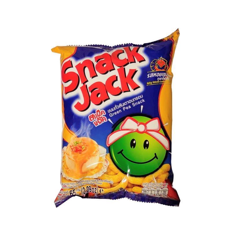 SNACK JACK Green Pea Spicy Volcano Scallop 62g (Case 24)